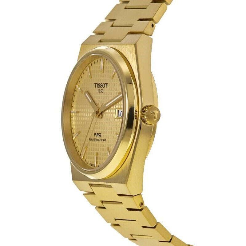  Shop Authentic Tissot PRX Powermatic 80 Gold Dial Gold Steel Strap Watch for Men - T137.407.33.021.00 - Luxxuri