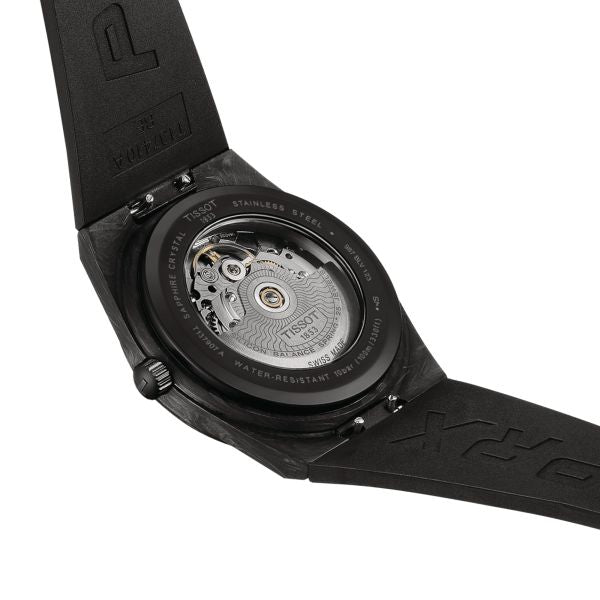  Shop Authentic Tissot PRX Powermatic 80 Carbon Black Dial Black Rubber Strap Watch for Men - T137.907.97.201.00 - Luxxuri