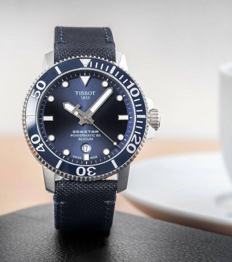  Shop Authentic Tissot Seastar 1000 Powermatic 80 Silicium Blue Dial Blue Nylon Strap Watch For Men - T120.407.17.041.01 - Luxxuri