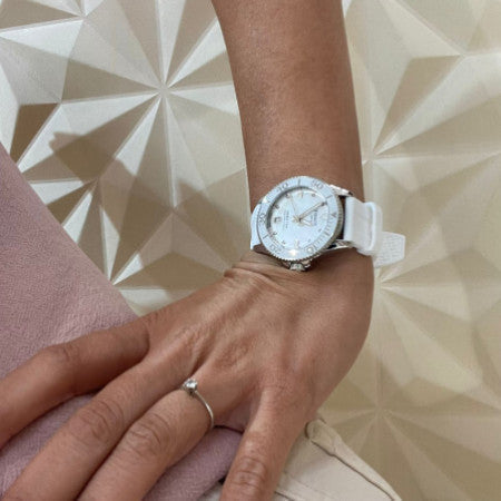  Shop Authentic Tissot Seastar 1000 Mother of Pearl White Dial White Rubber Strap Watch for Women - T120.210.17.116.00 - Luxxuri