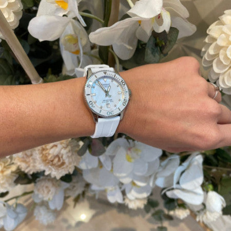  Shop Authentic Tissot Seastar 1000 Mother of Pearl White Dial White Rubber Strap Watch for Women - T120.210.17.116.00 - Luxxuri