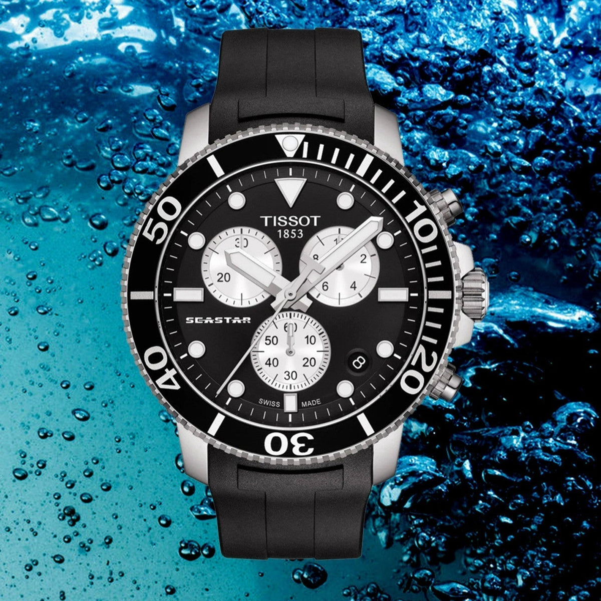  Shop Authentic Tissot Seastar 1000 Chronograph Black Dial Black Rubber Strap Watch For Men - T120.417.17.051.00 - Luxxuri