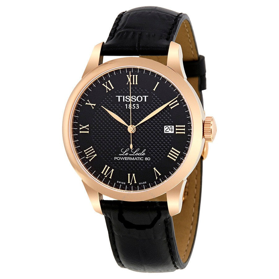  Shop Authentic Tissot Le Locle Powermatic 80 Black Dial Black Leather Strap Watch For Men - T006.407.36.053.00 - Luxxuri