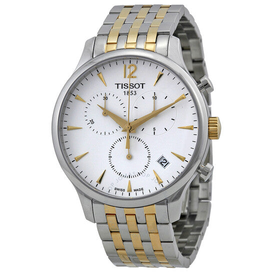  Shop Authentic Tissot T Classic Tradition Chronograph White Dial Two Tone Steel Strap Watch For Men - T063.617.22.037.00 - Luxxuri