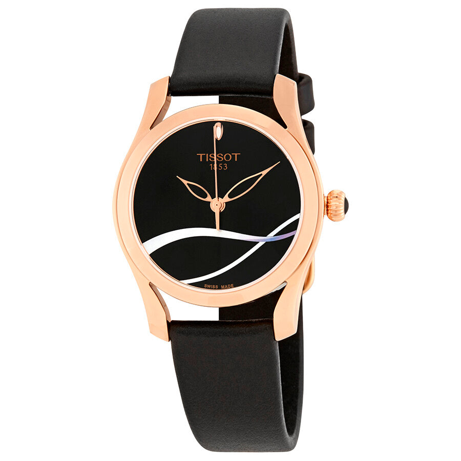  Shop Authentic Tissot T Wave Black Dial Black Leather Strap Watch For Women - T112.210.36.051.00 - Luxxuri