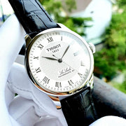  Shop Authentic Tissot Le Locle Powermatic 80 Silver Dial Black Leather Strap Watch For Men - T006.407.16.033.00 - Luxxuri