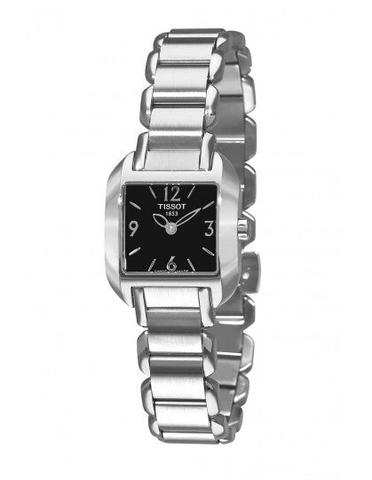  Shop Authentic Tissot T Wave Black Dial Silver Steel Strap Watch for Women - T02.1.285.52 - Luxxuri
