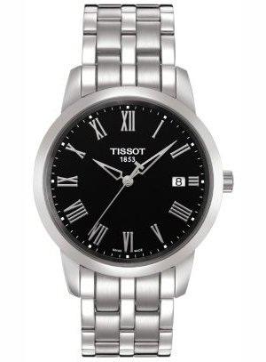 Tissot T Classic Black Dial Silver Steel Strap Watch for Men - T063.610.11.058.00