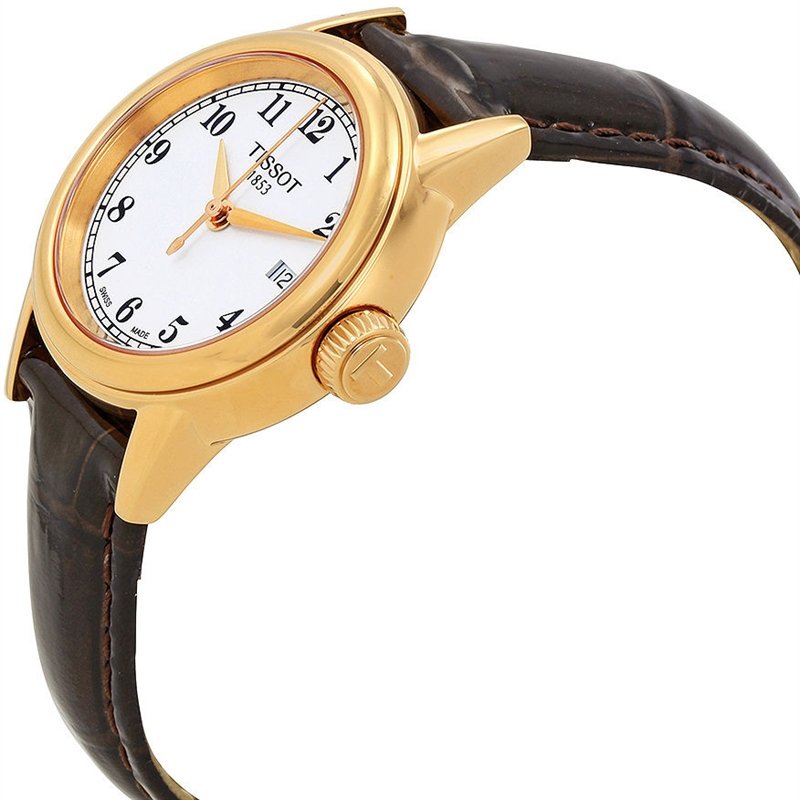  Shop Authentic Tissot Carson White Dial Brown Leather Strap Watch For Women - T085.210.36.012.00 - Luxxuri