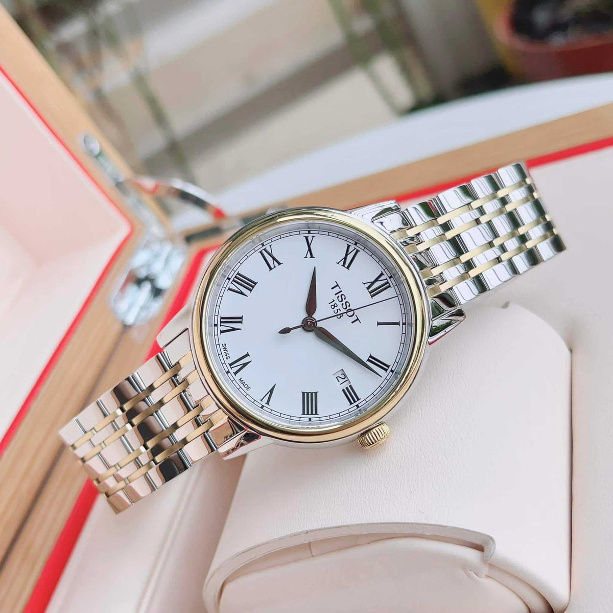  Shop Authentic Tissot T Classic Carson Quartz White Dial Two Tone Steel Strap Watch for Men - T085.410.22.013.00 - Luxxuri