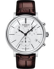  Shop Authentic Tissot Carson Premium Chronograph White Dial Brown Leather Strap Watch For Men - T122.417.16.011.00 - Luxxuri