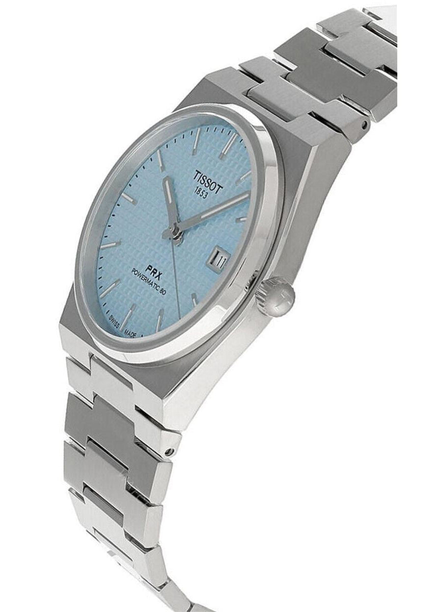  Shop Authentic Tissot PRX Powermatic 80 Ice Blue Tiffany Dial Silver Steel Strap Watch for Men - T137.407.11.351.00 - Luxxuri