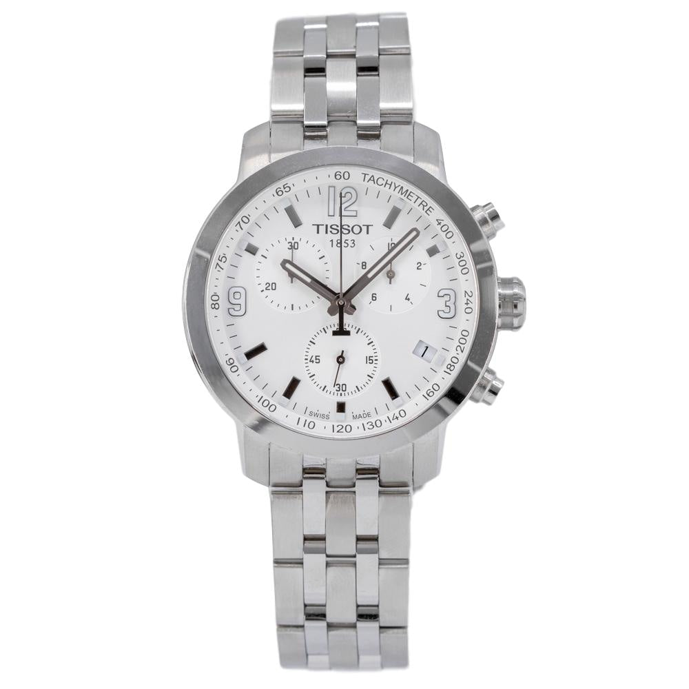  Shop Authentic Tissot PRC 200 Chronograph White Dial Silver Steel Strap Watch For Men - T055.417.11.017.00 - Luxxuri