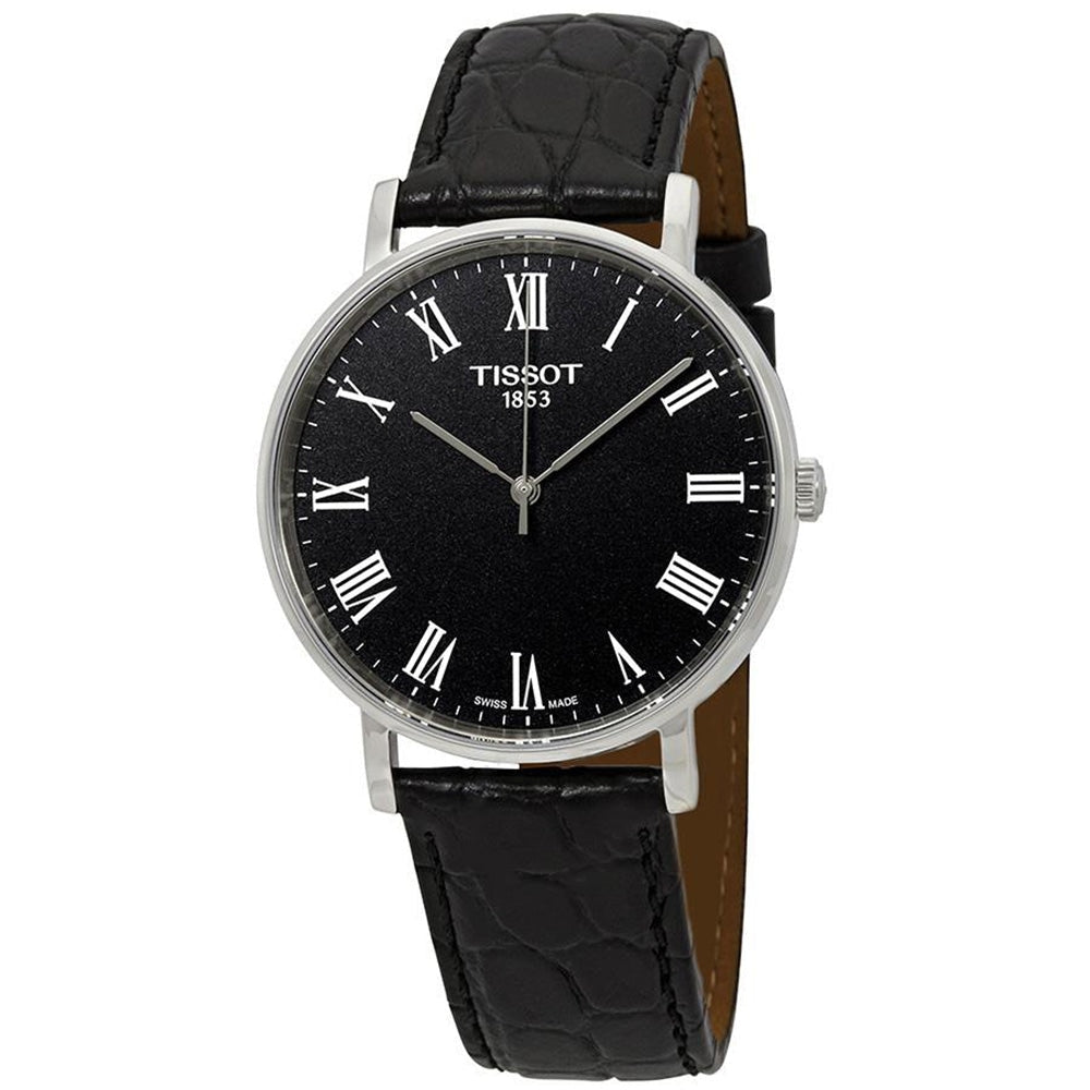  Shop Authentic Tissot Everytime Medium Black Dial Black Leather Strap Watch For Men - T109.410.16.053.00 - Luxxuri
