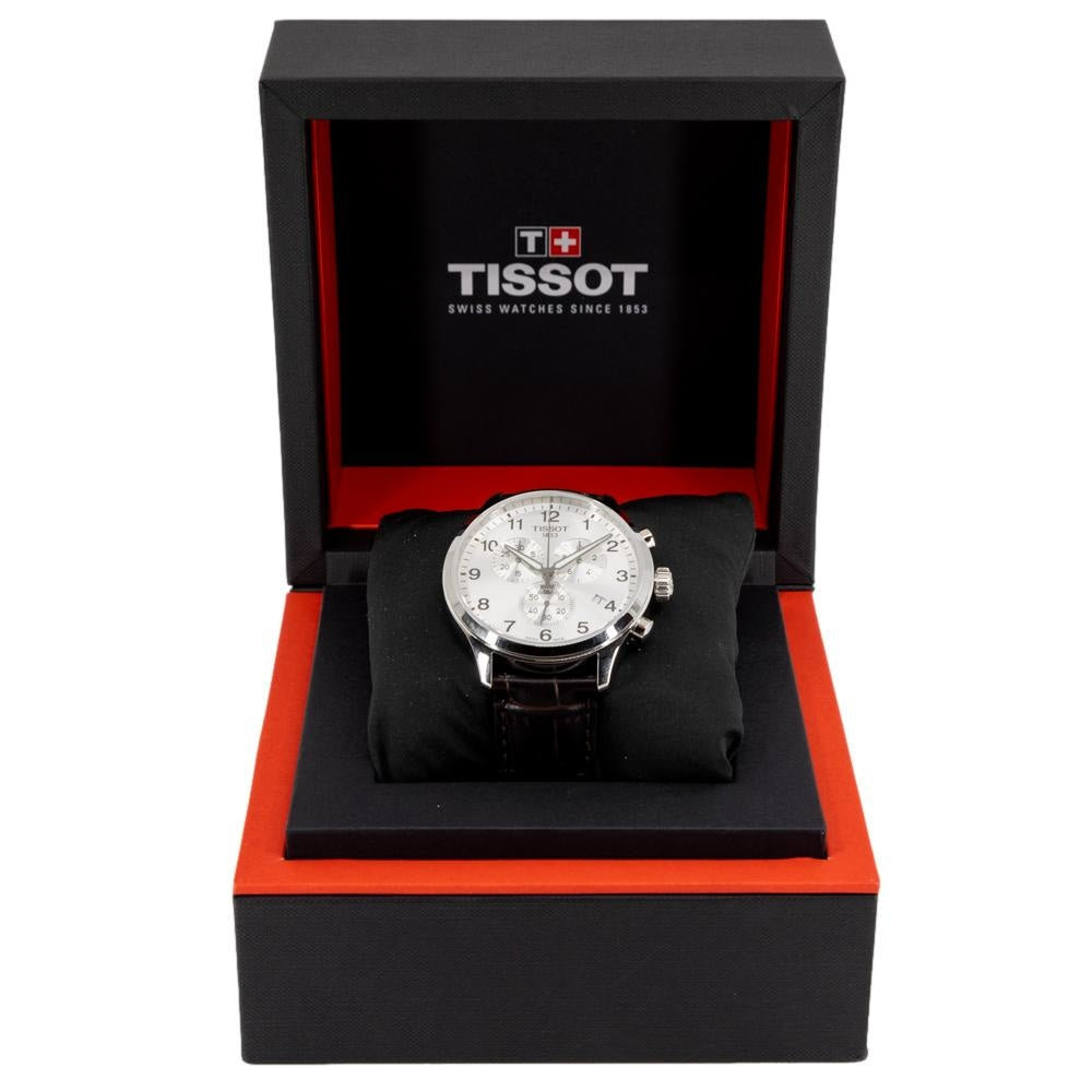  Shop Authentic Tissot Chrono XL Silver Dial Brown Leather Strap Watch For Men - T116.617.16.037.00 - Luxxuri