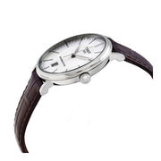 Tissot T-Classic Powermatic 80 Silver Dial Brown Leather Strap Watch For Men - T122.407.16.031.00