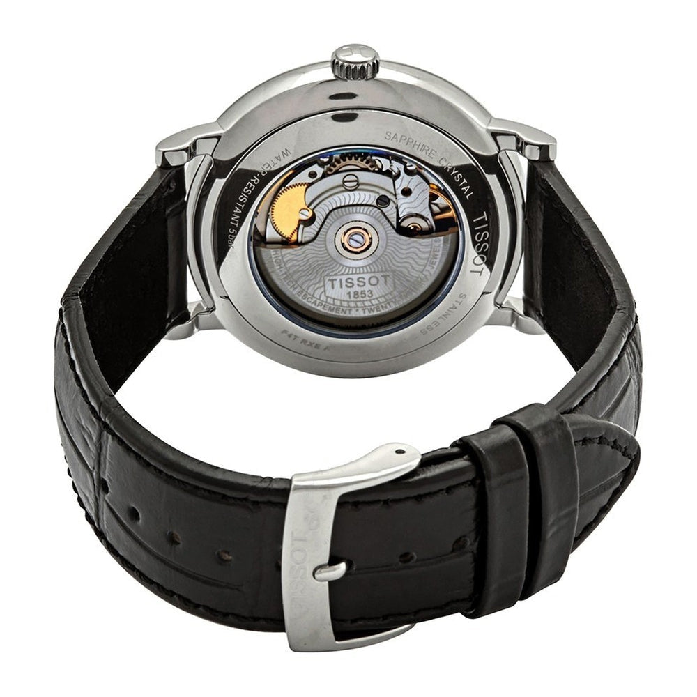  Shop Authentic Tissot Carson Premium Powermatic 80 Black Dial Black Leather Strap Watch For Men - T122.407.16.051.00 - Luxxuri