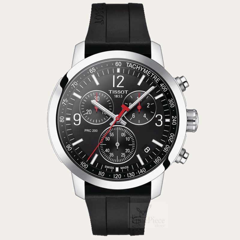  Shop Authentic Tissot PRC 200 Chronograph Black Dial Black Rubber Strap Watch for Men - T114.417.17.057.00 - Luxxuri