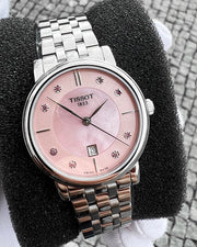  Shop Authentic Tissot T Classic Carson Premium Pink Dial Silver Steel Strap Watch for Women - T122.210.11.159.00 - Luxxuri