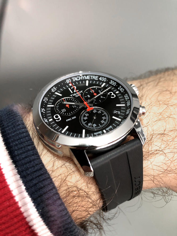  Shop Authentic Tissot PRC 200 Chronograph Black Dial Black Rubber Strap Watch for Men - T114.417.17.057.00 - Luxxuri