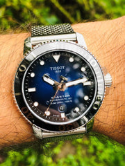  Shop Authentic Tissot Seastar 1000 Powermatic 80 Blue Dial SIlver Mesh Bracelet Watch For Men - T120.407.11.041.02 - Luxxuri