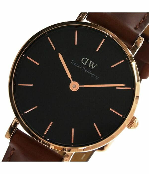  Shop Authentic Daniel Wellington Classic Petite St Mawes Black Dial Brown Leather Strap Watch For Women - DW00100225 - Luxxuri