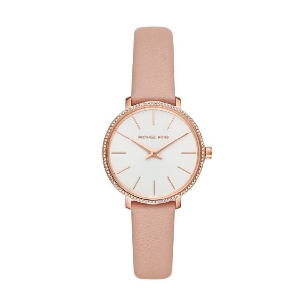 Shop Authentic Michael Kors Pyper Analog White Dial Pink Leather Strap Watch For Women - MK2803 - Luxxuri
