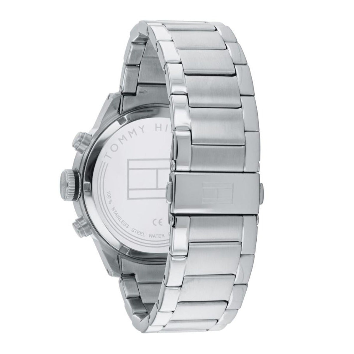  Shop Authentic Tommy Hilfiger Trent Quartz Black Dial Silver Steel Strap Watch For Men - 1791805 - Luxxuri