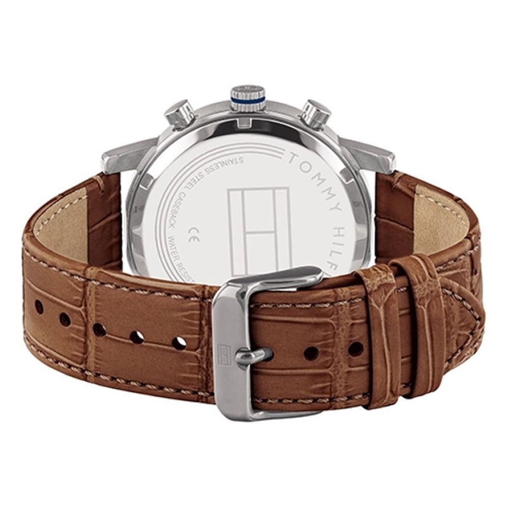  Shop Authentic Tommy Hilfiger Kane Grey Dial Brown Leather Strap Watch for Men - 1710398 - Luxxuri