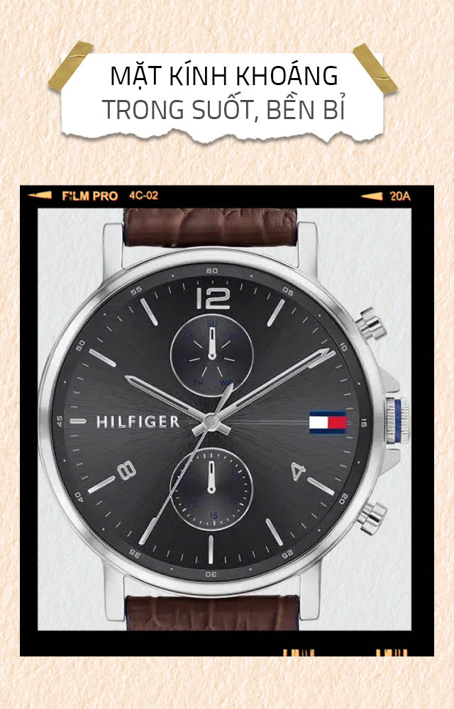  Shop Authentic Tommy Hilfiger Daniel Grey Dial Brown Leather Strap Watch for Men - 1710416 - Luxxuri