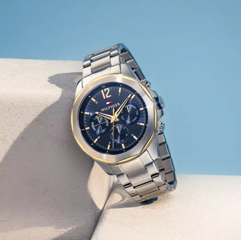  Shop Authentic Tommy Hilfiger Lars Chronograph Blue Dial Silver Steel Strap Watch For Men - 1792059 - Luxxuri