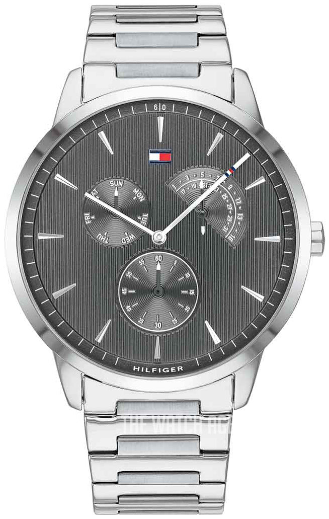  Shop Authentic Tommy Hilfiger Brad Chronograph Quartz Grey Dial Silver Steel Strap Watch For Men - 1710385 - Luxxuri