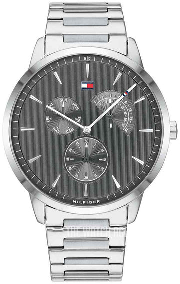  Shop Authentic Tommy Hilfiger Brad Chronograph Quartz Grey Dial Silver Steel Strap Watch For Men - 1710385 - Luxxuri