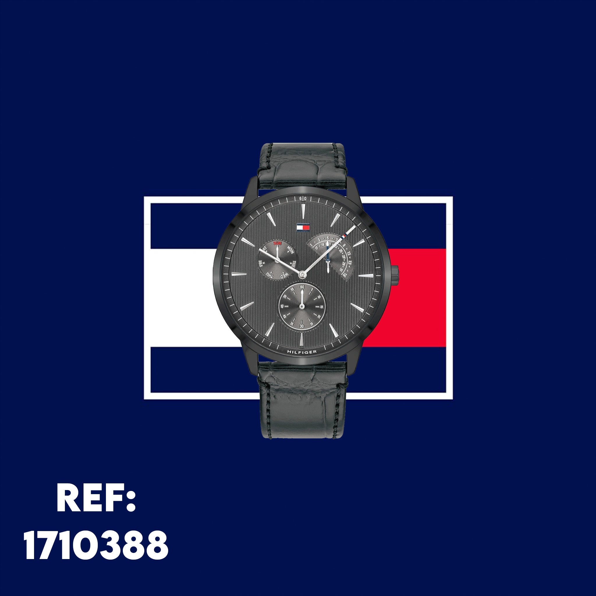  Shop Authentic Tommy Hilfiger Brad Chronograph Quartz Grey Dial Grey Leather Strap Watch For Men - 1710388 - Luxxuri