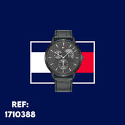  Shop Authentic Tommy Hilfiger Brad Chronograph Quartz Grey Dial Grey Leather Strap Watch For Men - 1710388 - Luxxuri