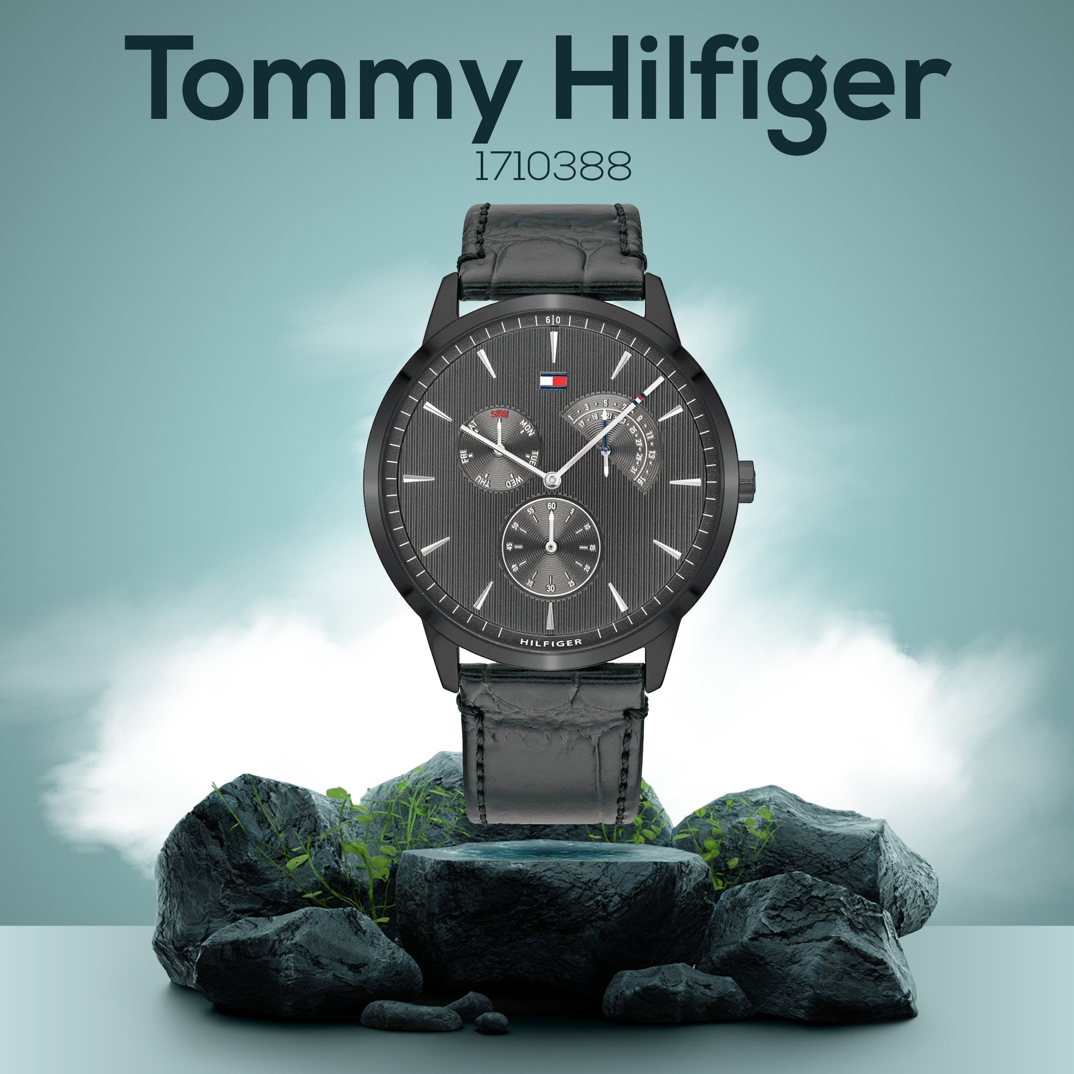  Shop Authentic Tommy Hilfiger Brad Chronograph Quartz Grey Dial Grey Leather Strap Watch For Men - 1710388 - Luxxuri