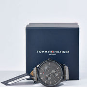  Shop Authentic Tommy Hilfiger Brad Chronograph Quartz Grey Dial Grey Leather Strap Watch For Men - 1710388 - Luxxuri