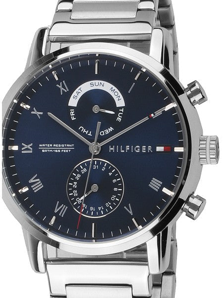  Shop Authentic Tommy Hilfiger Kane Blue Dial Silver Steel Strap Watch for Men - 1710401 - Luxxuri