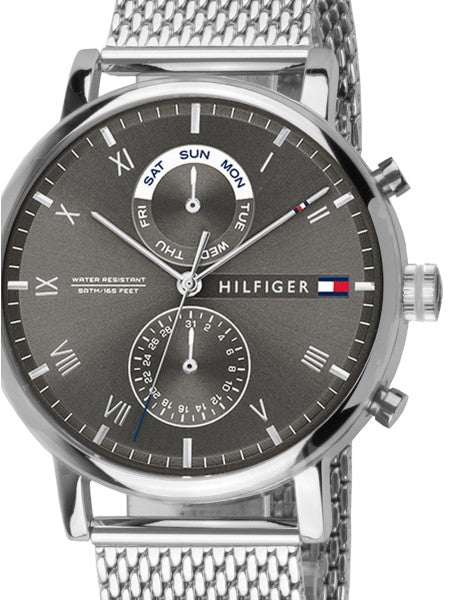  Shop Authentic Tommy Hilfiger Kane Black Dial Silver Mesh Bracelet Watch for Men - 1710402 - Luxxuri