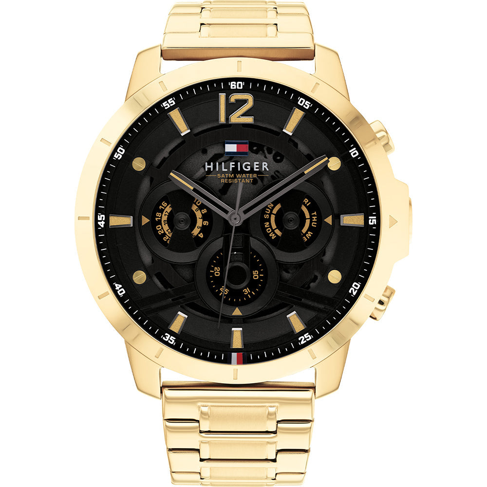  Shop Authentic Tommy Hilfiger Baker Chronograph Black Dial Gold Steel Strap Watch for Men - 1710447 - Luxxuri