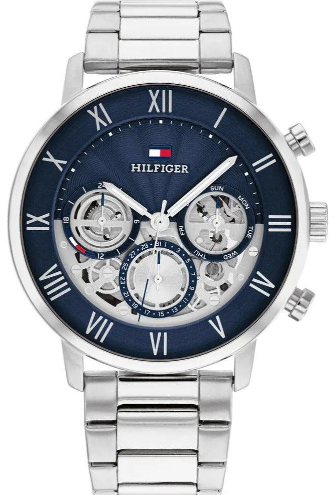  Shop Authentic Tommy Hilfiger Legend Chronograph Blue Dial Silver Steel Strap Watch For Men - 1710569 - Luxxuri