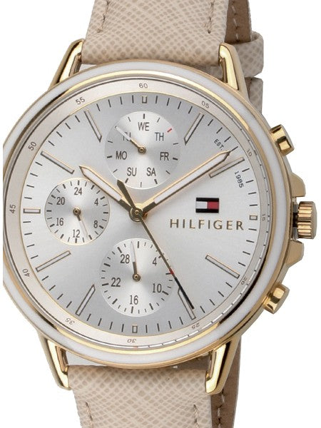  Shop Authentic Tommy Hilfiger Carly Silver Dial Cream Leather Strap Watch for Women - 1781790 - Luxxuri