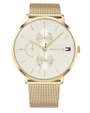  Shop Authentic Tommy Hilfiger Jenna Quartz White Dial Gold Mesh Bracelet Watch For Women - 1781943 - Luxxuri