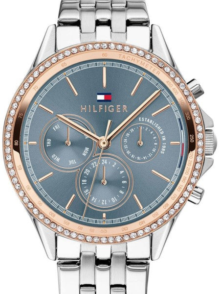  Shop Authentic Tommy Hilfiger Ari Diamonds Blue Dial Silver Steel Strap Watch for Women - 1781976 - Luxxuri