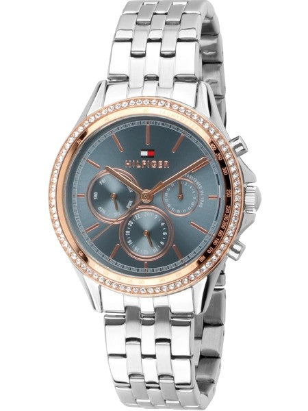  Shop Authentic Tommy Hilfiger Ari Diamonds Blue Dial Silver Steel Strap Watch for Women - 1781976 - Luxxuri