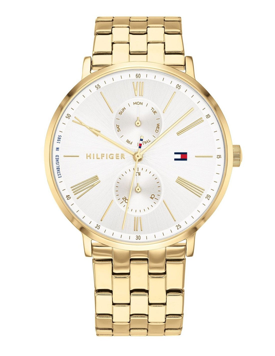  Shop Authentic Tommy Hilfiger Jenna Quartz White Dial Gold Steel Strap Watch for Women - 1782069 - Luxxuri