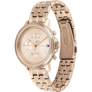  Shop Authentic Tommy Hilfiger Madison Chronograph Quartz Rose Gold Dial Rose Gold Steel Strap Watch For Women - 1782190 - Luxxuri