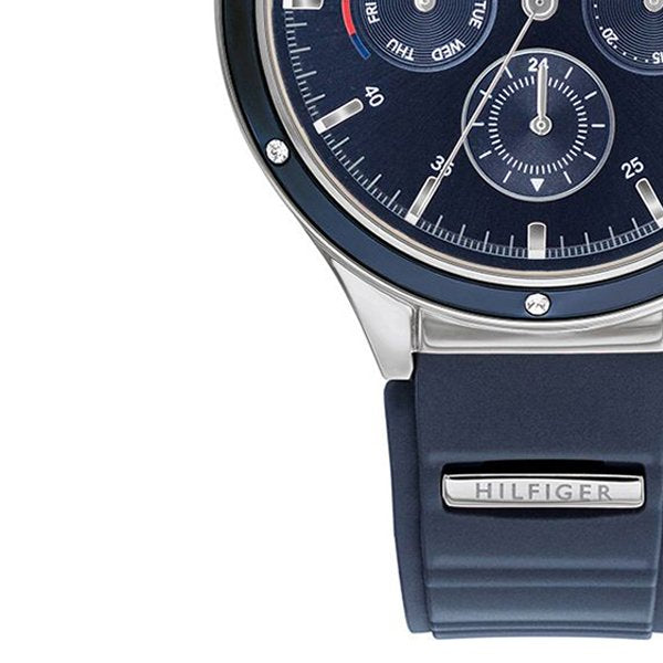  Shop Authentic Tommy Hilfiger Eve Chronograph Quartz Blue Dial Blue Rubber Strap Watch For Women - 1782281 - Luxxuri