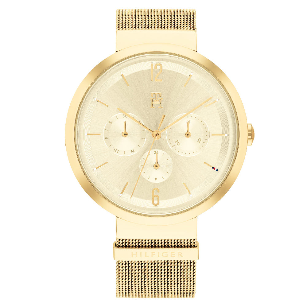  Shop Authentic Tommy Hilfiger Blake Quartz Gold Dial Gold Mesh Bracelet Watch for Women - 1782302 - Luxxuri