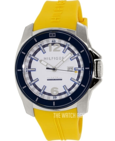  Shop Authentic Tommy Hilfiger Windsurf White Dial Yellow Rubber Strap Watch for Men - 1791115 - Luxxuri